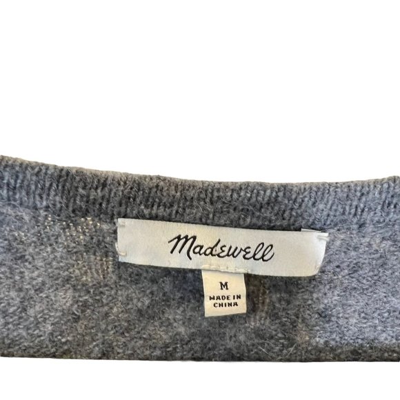 Madewell Walker Grey Merino Wool Alpaca Blend Open Front Cardigan Medium - Picture 3 of 8